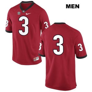 Men's Georgia Bulldogs NCAA #3 Roquan Smith Nike Stitched Red Authentic No Name College Football Jersey EXS3254QV
